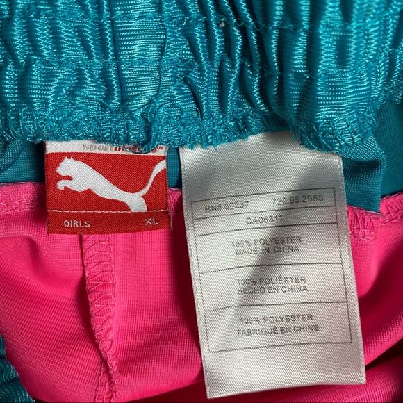 Pink & Blue Puma Workout Shorts - Picture 3 of 3